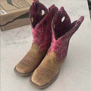Shyanne Pink and Tan Western Boots SZ 12
